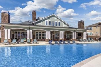 Resort-inspired pool with spacious sundeck